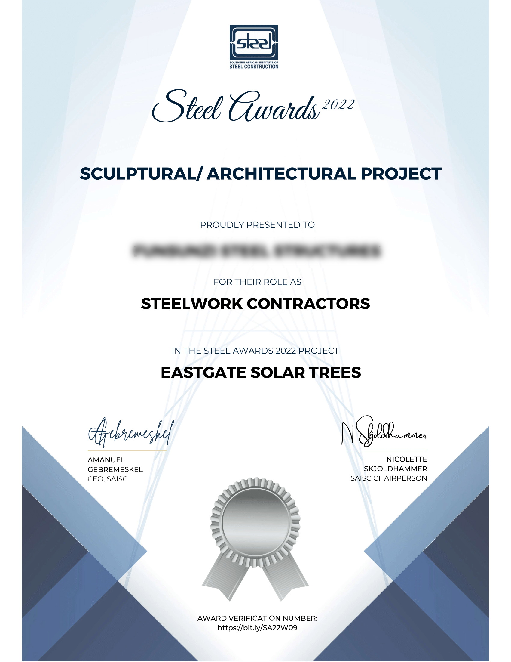 Steel Awards 2022 Certificate.-1